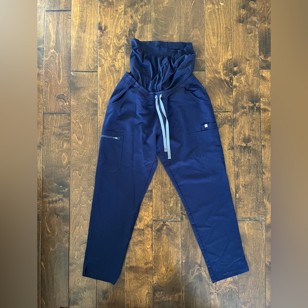 Figs Yola Maternity Skinny Scrub Pants (Navy)
